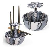 ILLAY CO. Paint Brush Holder (6.7” x 6.33”) with Rinse Bowl - Silicone Art-Tool Cleaning Supplies for Professional Artists & Beginners - Kid-Friendly Paint Brush Organizer - 1 Count