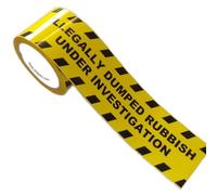 ILLEGALLY DUMPED RUBBISH UNDER INVESTIGATION adhesive tape | Heavy-Duty Identification & Marking for Fly-Tipping & Environmental Crime Scenes - UKT30ILL