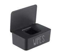 illikkuyax Baby Wipes Dispenser for Bathroom Flushable Wipes Container Sleek Butt Wipes Holder Refillable Wipes Box Easy to Access,7.28"L x 4.80"W x 2.75"H (Black)