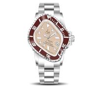 ILLIMITE Melting Automatic Watches for Men Japanese Miyota 8215 Self-Winding Mechanical Movement Women Watch Waterproof Stainless Steel Art Surrealist Wrist Watches Pea001, Silver-Brown/Cream, Classic