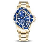 ILLIMITE Melting Automatic Watches for Men Japanese Miyota 8215 Self-Winding Mechanical Movement Women Watch Waterproof Stainless Steel Art Surrealist Wrist Watches Pea001, Gold-Blue