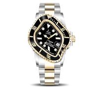 ILLIMITE Miyota 8215 Men's Automatic Melted Japanese Watch Automatic Mechanical Movement Waterproof Stainless Steel Surrealist Art Wristwatches Pea001, Gold/Silver Black, Classic