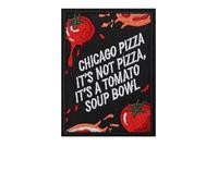 Illinois Chicago Pizza It's not Pizza It's a Tomato Soup Bowl Patch Humor Tactical Military Embroidered Patches - Hook and Loop Fastener