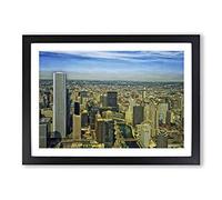 Illinois Chicago Skyline USA Vol.2 Framed Print | A2 Oak Framed Wall Art | Ready to Hang | Modern Flag Picture | Living Room Bedroom Lounge Office