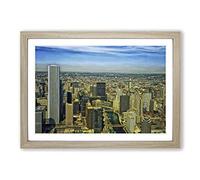Illinois Chicago Skyline USA Vol.2 Framed Print | A2 Oak Framed Wall Art | Ready to Hang | Modern Flag Picture | Living Room Bedroom Lounge Office