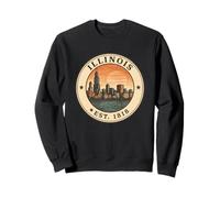 Illinois Est. 1818 Vintage Pride Chicago Skyline Design Sweatshirt