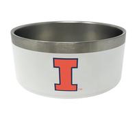 Illinois Fighting Illini 32 Oz Stainless Steel Dog Food & Water Bowl - NCAA Officially Licensed