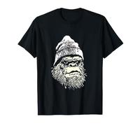 Illinois Flag Bigfoot in a Beanie T-Shirt