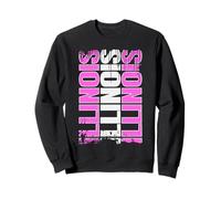 Illinois Home State Pride Pink Grunge Illinois Sweatshirt