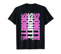 Illinois Home State Pride Pink Grunge Illinois T-Shirt
