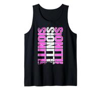 Illinois Home State Pride Pink Grunge Illinois Tank Top