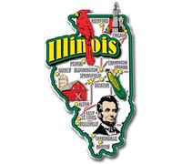 Illinois Jumbo State Magnet by Classic Magnets, 2.6" x 4.5", Collectible 3D Rubber Vintage-Style Souvenirs and Gifts Made in the USA