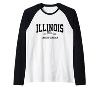 Illinois Land of Lincoln Vintage Pride Raglan Baseball Tee