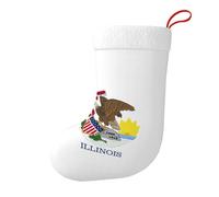 Illinois State Flag Christmas Stocking - Festive Holiday Stocking with Vibrant Print Design, fit for Xmas Decor