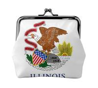 Illinois State Flag Coin Purses, Change Purse Wallets, For Festivals And Special Occasions, Black, One Size, Art Deco