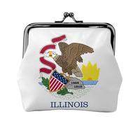Illinois State Flag Coin Purses, Change Purse Wallets, For Festivals And Special Occasions, Black, One Size, Art Deco