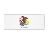Illinois State Flag Keyboard and Mouse Pad, Extra Large Desk Cover, Spill Resistance Mat for Smooth Tracking