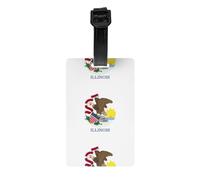 Illinois State Flag Luggage Tags, Stylish, Waterproof and Durable Luggage Identifiers, Ensure Your Travel is Safe and Orderly.
