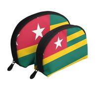 Illinois State Flag Moon Cosmetic Bag, Travel Makeup Pouch, Portable Waterproof Cosmetic Pouch for Girls Women., Flag Of Togo, One Size