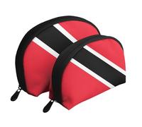 Illinois State Flag Moon Cosmetic Bag, Travel Makeup Pouch, Portable Waterproof Cosmetic Pouch for Girls Women., Flag Of Trinidad And Tobago, One Size