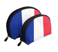 Illinois State Flag Moon Cosmetic Bag, Travel Makeup Pouch, Portable Waterproof Cosmetic Pouch for Girls Women., French Flag, One Size