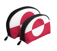 Illinois State Flag Moon Cosmetic Bag, Travel Makeup Pouch, Portable Waterproof Cosmetic Pouch for Girls Women., Greenland Flag, One Size