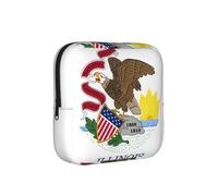 Illinois State Flag Period Proof Storage Bag-Feminine Hygiene Travel Case for Sanitary Pads, Discreet Mensural Pouch for Purse Office