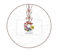 Illinois State Flag Print Christmas Tree Skirt Home And Office Xmas Mat Holiday Celebrations New Year Decor