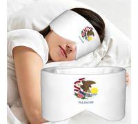 Illinois State Flag Print Full Coverage Sleep Mask,Eye Mask Portable for Travel Office Nap Shift Work