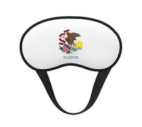 Illinois State Flag Print Sleep Mask, Eye Sleeping Mask for Women and Men for Total Darkness, Reduces Puffy Eye Mask
