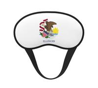 Illinois State Flag Print Unisex Blackout Sleep Mask Comfortable Eye Mask for Travel Meditation Sleep Travel