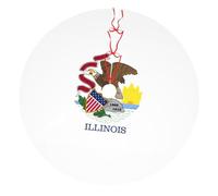 Illinois State Flag Print Xmas Mat Holiday Decor Christmas Tree Skirt Party Supplies Seasonal Celebrations