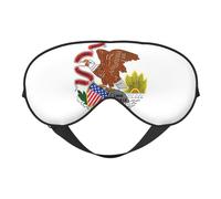 Illinois State Flag Sleep Eye Mas Updated Design Light Blocking Night Eye Blinder Men Women Shift Travel Gifts