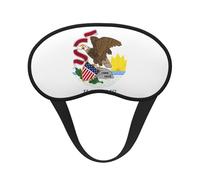 Illinois State Flag Sleep Mask Soft Eye MaskBlindfold Eyeshade Smooth Comfortable Eye Cover with