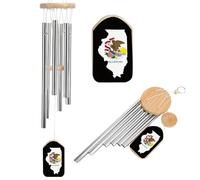 Illinois State Logo Aluminium Wind Chime Memorial Chimes Soothing Melodic Windchimes for Garden Backyard Patio Outside Decor