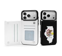 Illinois State Logo Phone Case Compatible with iPhone 17/17 Air/17 Pro/17 Pro Max Flip Protective Cover with Card Holder
