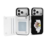 Illinois State Logo Phone Case Compatible with iPhone 17/17 Air/17 Pro/17 Pro Max Flip Protective Cover with Card Holder