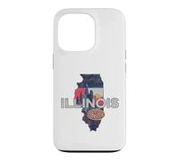 Illinois State Map Road Trip Chicago Aurora Springfield Case for iPhone 13 Pro
