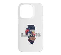 Illinois State Map Road Trip Chicago Aurora Springfield Case for iPhone 14 Pro