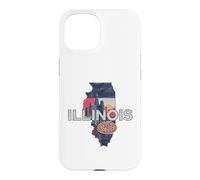 Illinois State Map Road Trip Chicago Aurora Springfield Case for iPhone 15