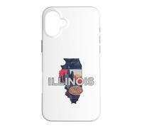 Illinois State Map Road Trip Chicago Aurora Springfield Case for iPhone 16 Plus