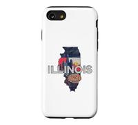 Illinois State Map Road Trip Chicago Aurora Springfield Case for iPhone SE (2020) / 7/8