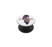 Illinois State Map Road Trip Chicago Aurora Springfield PopSockets Adhesive PopGrip