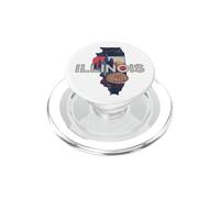 Illinois State Map Road Trip Chicago Aurora Springfield PopSockets PopGrip for MagSafe