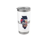 Illinois State Map Road Trip Chicago Aurora Springfield Stainless Steel Insulated Tumbler
