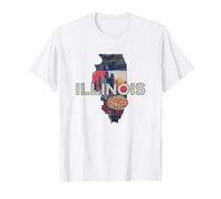 Illinois State Map Road Trip Chicago Aurora Springfield T-Shirt