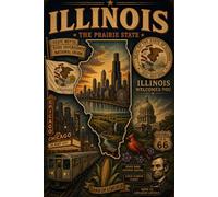 Illinois The Prairie State: Perfect Lined Journal For Daily Writing, Travel Notes & Illinois Lovers | Retro Design With Chicago Skyline, Route 66 & Abraham Lincoln