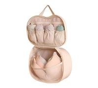 Illkjasfc 1 Piece Compact Lingerie Travel Case For Bras Panties Socks Multiple Pocket Design Portable Foldable Holiday Storage Accessory Women's Bra Panty Organizers With Compartments