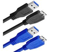 Illkjasfc 2Pcs 3.28ft USB3.0 Charging Wire Fast Speed Data Sync USB A To USB 5Pin Cable Wire Line For Mobile Accessories Fast Speed File Transfer Cable