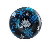 Illkjasfc Air Filled Winter Sledding Disc 47Inch Diameter with Reinforced Grab Cables Permanent Snow Tube for Ski Inclines and Snow Reserves Quick Inflate Winter Activity Tube